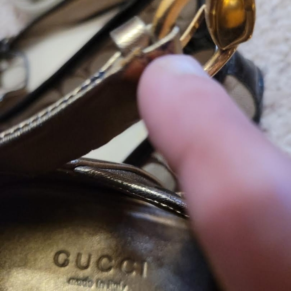 Designer GUCCI BAROUSHKA Strappy Peep Hole Sandals Authenticated! - Picture 8 of 9